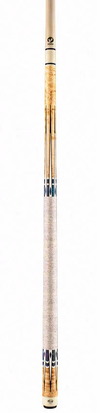 Viking Impero Series Khaki-Stained Birdseye Maple with Blue Dream, White and Black Inlays Play Cue - IM0804