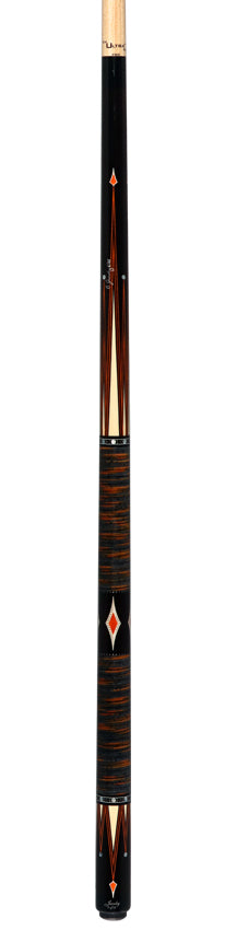 Jacoby Custom Orange Raven Pool Cue with Stacked Leather Wrap - 0917-52SWOR