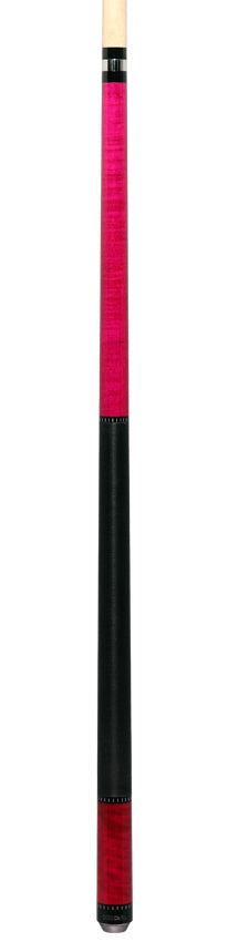 KODA Hot Pink-Stained Maple Pool Cue with Linen Wrap