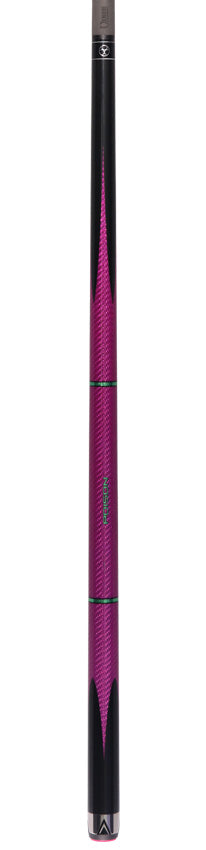 Poison Maelith No Wrap Pool Cue - Pink and Black with 12.4mm Venom Carbon Shaft