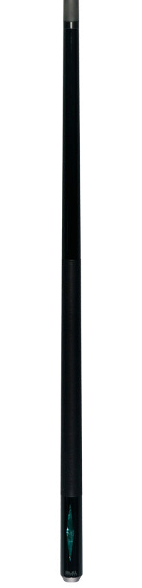 Bull Carbon Black with Iridescent Teal Inlays No Wrap Play Cue