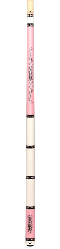 Cueroc Goth 1 Pink with Silver Graphic No Wrap Pool Cue