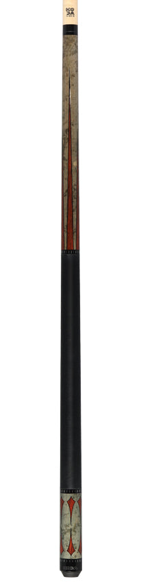 Koda Gray-Stained Maple with Cocobolo Points Graphic Pool Cue - KD49