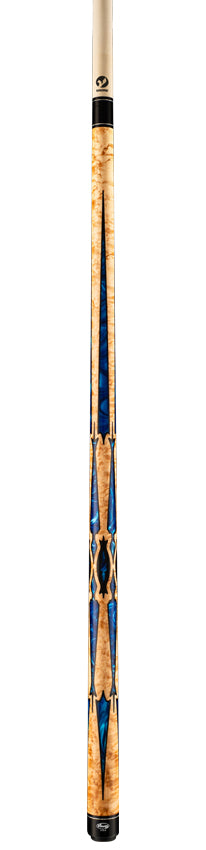 Viking Motore Series Khaki-Stained Maple with Blue Pearl Inlays Play Cue