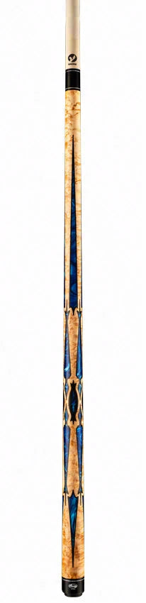 Viking Motore Series Khaki-Stained Maple with Blue Pearl Inlays Play Cue