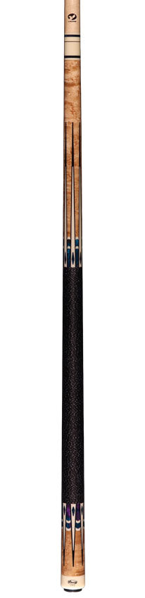 Viking B Series Khaki-Stained Birdseye Maple with Blue Dream, White and Black Inlays Play Cue - B9051-DIS