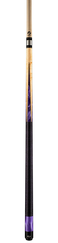 Viking HL0204 Helix Series Play Cue - Khaki-Stained Birdseye Maple with 8 Black and Purple Premium Pearl Inlays