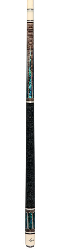 Meucci 2020 Gray - Blue Pearl - Black/White Wrap Pool Cue with Pro Shaft - 2020GYBLBKWHP