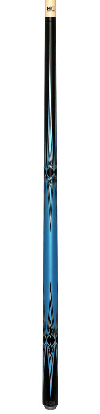 K2 Matte Metallic Blue with Silver and Black Graphic Pool Cue with 12.50mm K2 LD Shaft