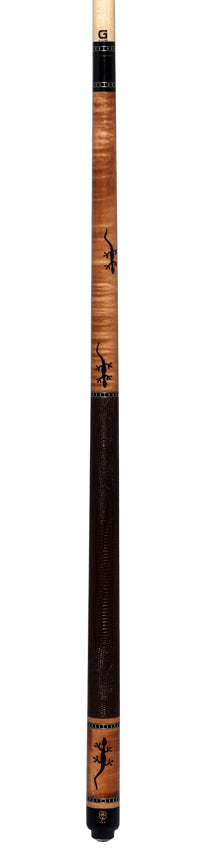 McDermott  G Series Walnut Stained Maple with Black Juma Gecko Inlays Pool Cue - G516