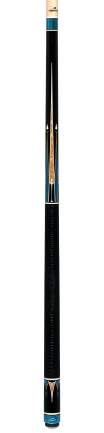 Longoni Galaxy Cyan Pool Cue with Lizard Wrap and S2 American Shaft