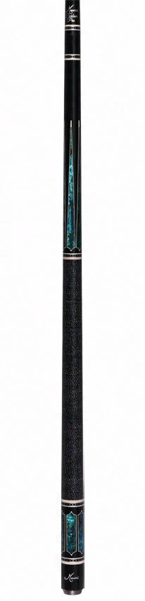 Meucci Ultra Piston 4 Ebony Stain with Abalone Points Pool Cue with Pro Carbon Shaft - UP-4MC