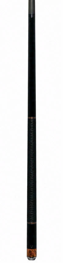 Bull Carbon Black with Bocote Inlays Play Cue with Textured Leather Wrap