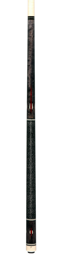 Pechauer JP T Series Smoke-Stained Maple with Red and Sim. Ivory Inlays Pool Cue with Irish Linen Wrap