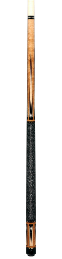 Pechauer JP T Series Natural-Stained Maple with Black Pearl and Maple Points Pool Cue with Irish Linen Wrap
