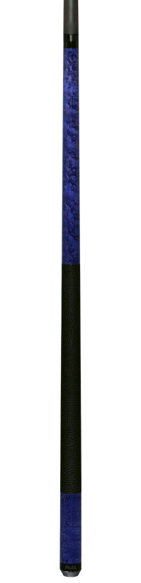 Bull Carbon Purple-Stained Birdseye Maple Play Cue with Textured Leather Wrap