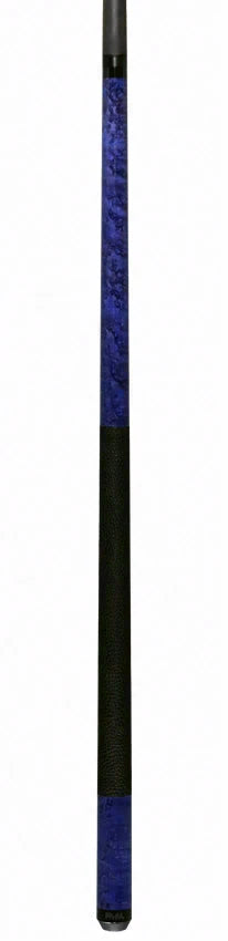 Bull Carbon Purple-Stained Birdseye Maple Play Cue with Textured Leather Wrap