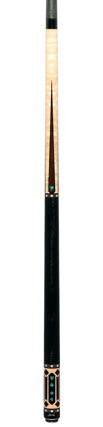 Jacoby Gambler Turquoise Custom Pool Cue with 12.3mm Jacoby Black V4 Carbon Shaft