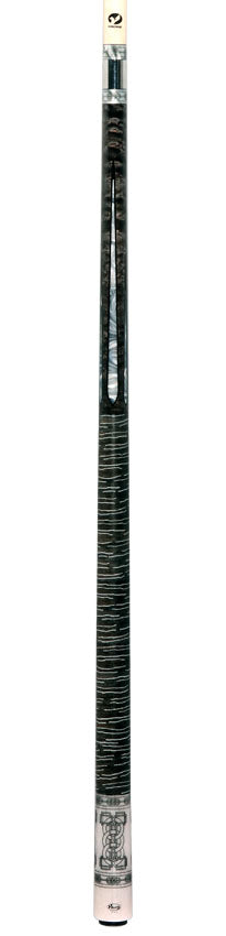 Viking  Defender Series Premium Smoke Stained Birdseye Maple with White Pearl and Black Inlays Play Cue - DF0911