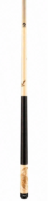 Viking De-Cues Series Khaki-Stained Maple with Fire Branded Eagle Play Cue - DE0400