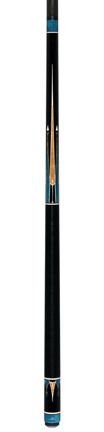 Longoni Galaxy Cyan Pool Cue with Linen Wrap and Luna Nera Shaft