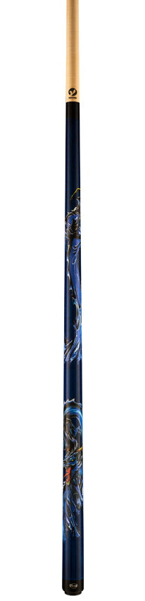 Viking DE0507 De-Cues Series Play Cue - Blue Stained Northwood Maple with Blue Dragon