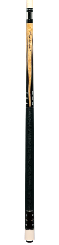 Balabushka Era Series Birdseye Maple Forearm with Ebony Points and Notched Diamond Inlays Pool Cue with Textured Leather Wrap