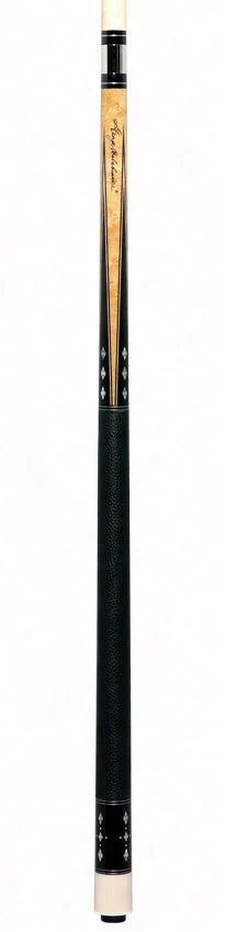 Balabushka Era Series Birdseye Maple Forearm with Ebony Points and Notched Diamond Inlays Pool Cue with Textured Leather Wrap