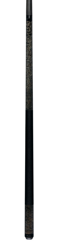 Bull Carbon Gray-Stained Birdseye Maple Play Cue with Textured Leather Wrap