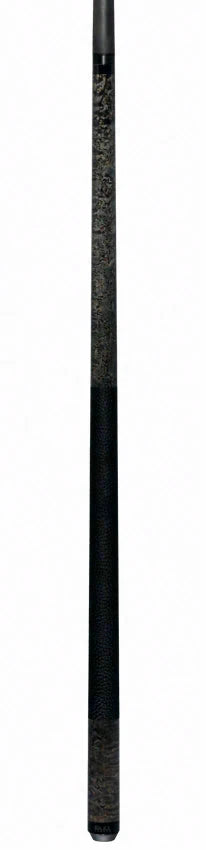 Bull Carbon Gray-Stained Birdseye Maple Play Cue with Textured Leather Wrap