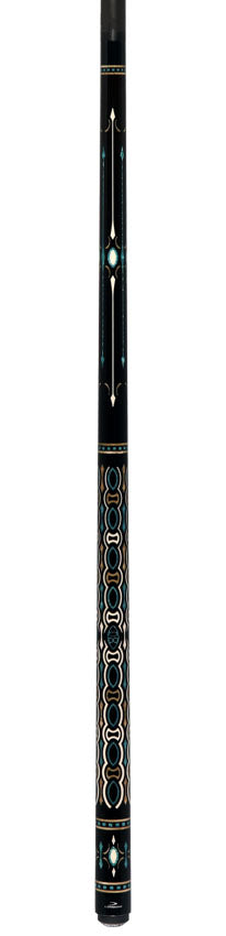 Longoni Ogiva Ocean No Wrap Pool Cue with Luna Nera Pure Graphite Shaft