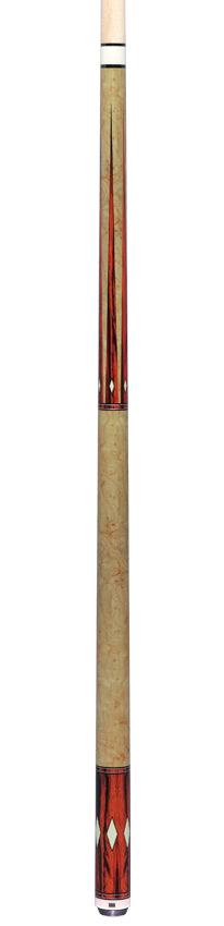 1811 Model 5 Butterscotch Maple Forearm and Handle with Cocobolo Point Graphic Wrapless Pool Cue Butt- Uni-Loc