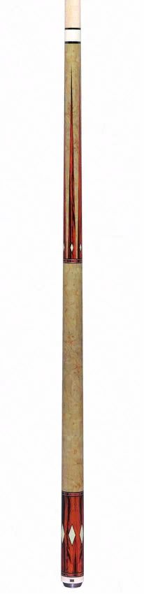 1811 Model 5 Butterscotch Maple Forearm and Handle with Cocobolo Point Graphic Wrapless Pool Cue Butt- Uni-Loc