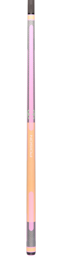 Poison Candy Sugar No Wrap Pool Cue - Peach and Lavender with 12.4mm Venom Carbon Shaft