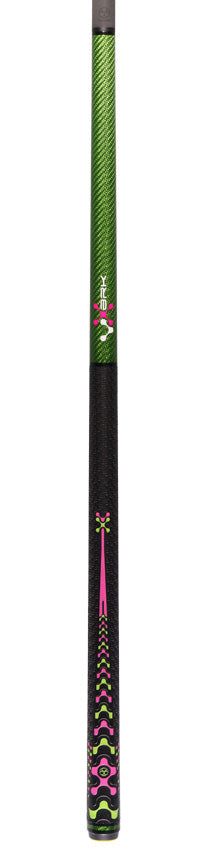 Poison VX BRK Sport Wrap Break Pool Cue - Green and Pink with Venom Carbon Shaft