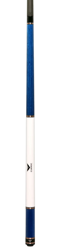 Cueroc Galaxy 4 Blue Stained Dymond Wood No Wrap Pool Cue with Carbon Fiber Shaft
