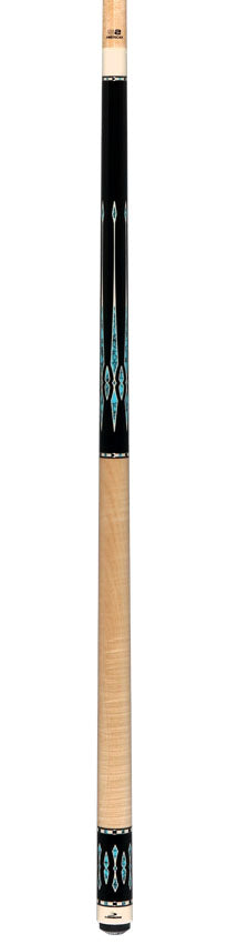 Longoni Black Mamba II Natural No Wrap Pool Cue with VP2 - S2 American Shaft
