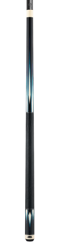 Predator Truesplice 16 Ebony Forearm with Blue and Teal Veneers Pool Cue with Lizard Wrap - Radial