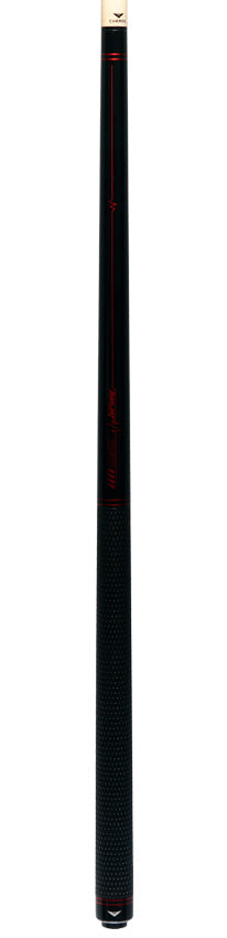 Cueroc Black with Red Sport Graphic Pool Cue with Weave Wrap