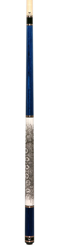 Cueroc Galaxy 4 Blue Stained Dymond Wood Cue with Ring-Tailed Lizard Wrap