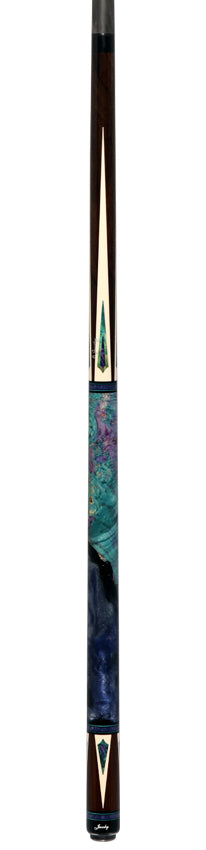Jacoby Ziricote with White Juma Points and Impregnated Burl No Wrap Pool Cue with Carbon Shaft