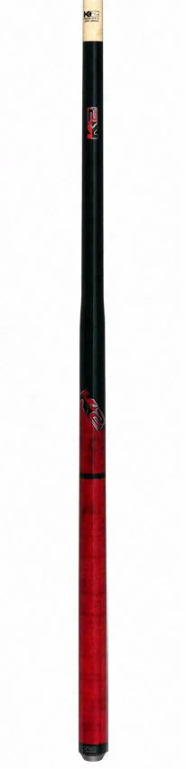 K2 Black with Red Curly Maple 6 in 1 No Wrap Break/Jump Pool Cue