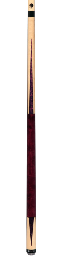 Lucasi Zero Flexpoint Natural Birdseye Maple with Purple Crush Inlays and Purple Birdseye Wrapless Pool Cue - LZC17