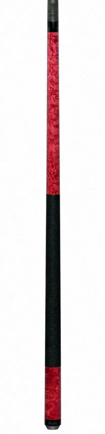 Bull Carbon Purple-Stained Birdseye Maple Play Cue with Textured Leather Wrap