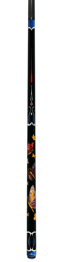 Longoni Papilio Lux Arcobaleno Pool Cue with American Luna Nera Pure Graphite shaft