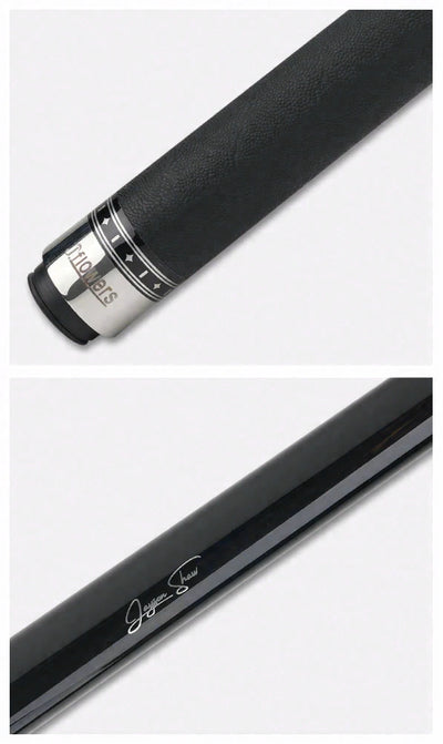 JFlowers True Black Pool Cue with Black Elephant Wrap and Carbon Shaft