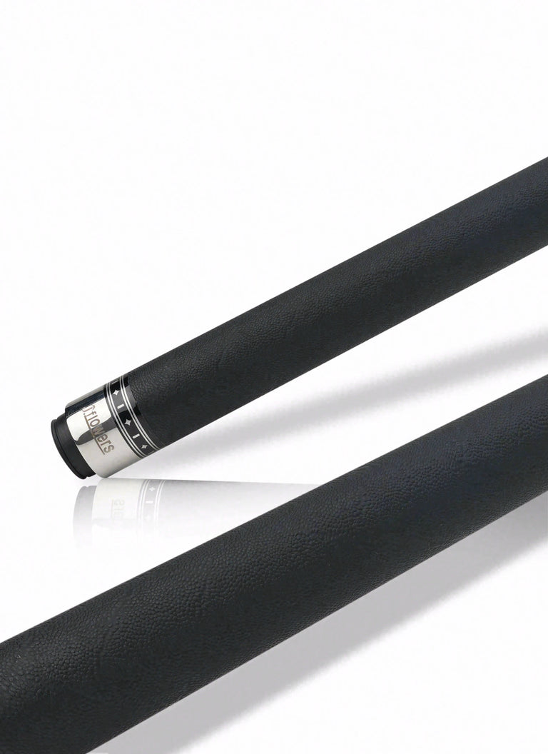 JFlowers True Black Pool Cue with Black Elephant Wrap and Carbon Shaft