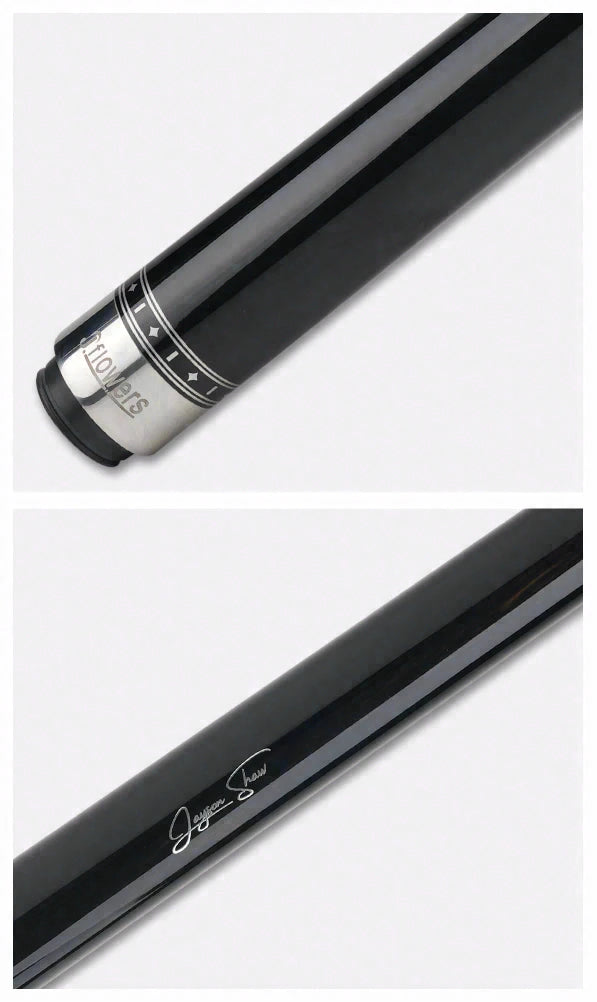 JFlowers True Black No Wrap Pool Cue with Carbon Shaft