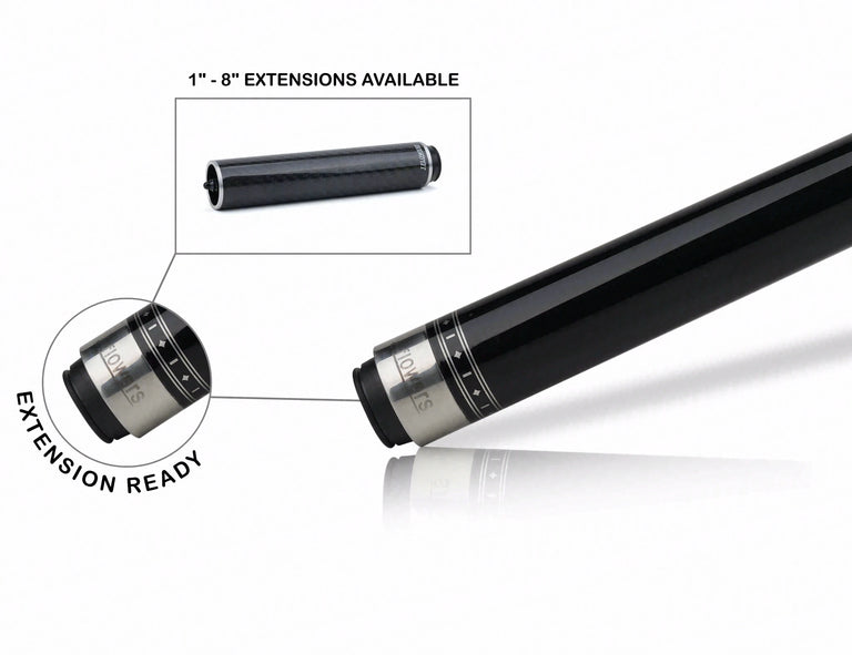 JFlowers True Black No Wrap Pool Cue with Carbon Shaft