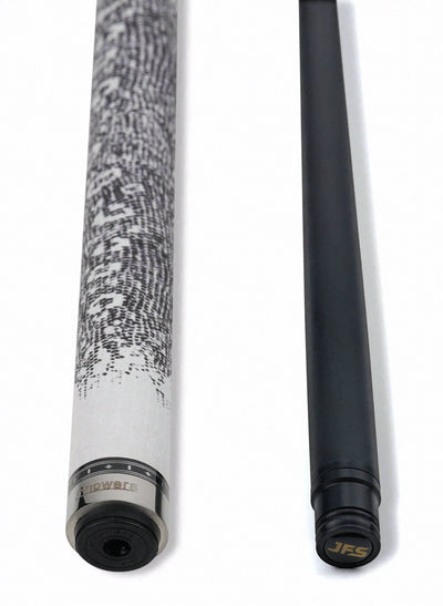 JFlowers True White Pool Cue with White Lizard Wrap and Carbon Shaft